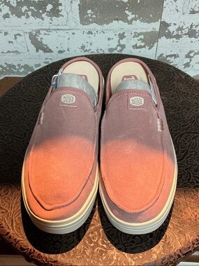 Hey Dude Slip-On Suede Loafers in Pink to Orange Fade